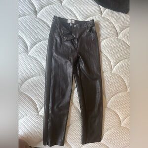 Aritzia Black Leather Melina Pants